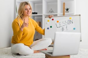 beautiful adult woman working from home - featured image