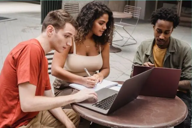 students studying